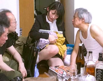 宮島めい｜ゴミ部屋オヤジ×気弱OL×乱交＆性調教｜ルームシェアした家は、汚部屋でキモ中年男ばかり住んでいた。ハメ犯されてイキ狂う美女